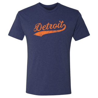 Detroit Baseball Script Triblend T-Shirt - Vintage Navy