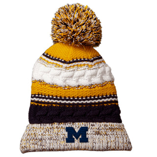 Michigan Primary Logo Pom Pom Team Beanie