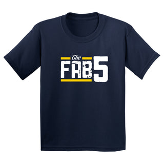 Fab Five Logo Youth T-Shirt - Navy