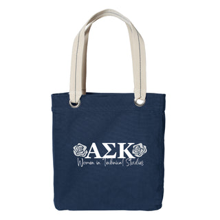 Alpha Sigma Kappa Greek Logo Allie Tote - Navy