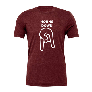 Horns Down Triblend T-Shirt - Cardinal