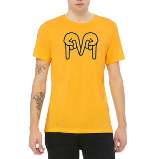 Down Horns Triblend T-Shirt - Yellow Gold Triblend