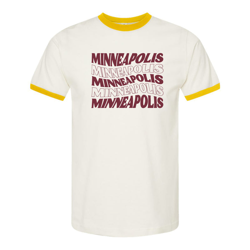 Minneapolis Twist Ringer Tee - White/Yellow