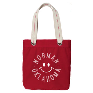 Norman Monotone Smile Allie Tote - Sangria