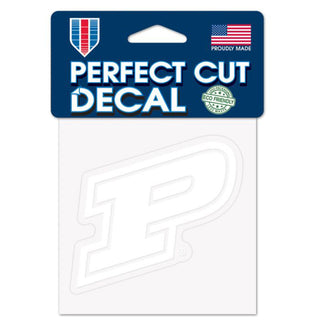 Purdue Boilermakers Perfect Cut White Decal 4" x 4"