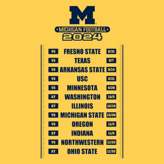 Michigan Wolverines Football Season 24 Youth T-Shirt - Maize