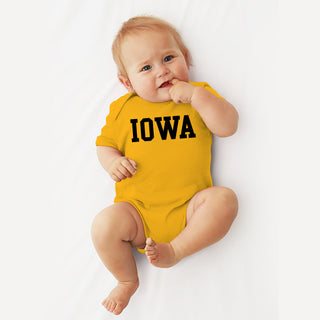 University of Iowa Hawkeyes Basic Block Infant Creeper - Gold