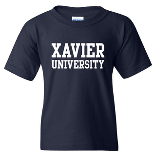 Xavier University Musketeers Basic Block Youth Short Sleeve T Shirt - Navy