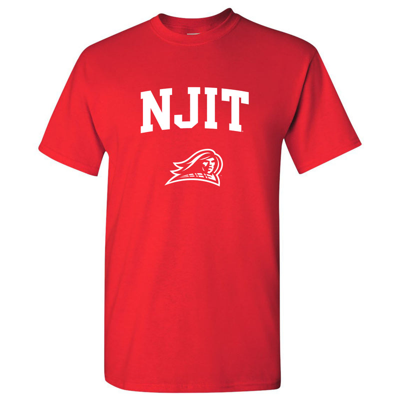 New Jersey Institute of Technology Arch Logo Short Sleeve T Shirt - Red