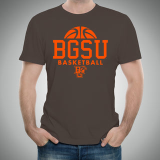 Bowling Green State University Basketball Hype  Basic Cotton Short Sleeve T Shirt - Dark Chocolate