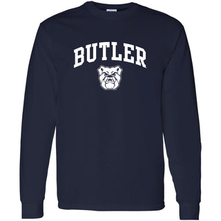 Butler University Bulldogs Arch Logo Long Sleeve T Shirt - Navy