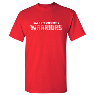 East Stroudsburg University Warriors Basic Block Short Sleeve T Shirt - Red