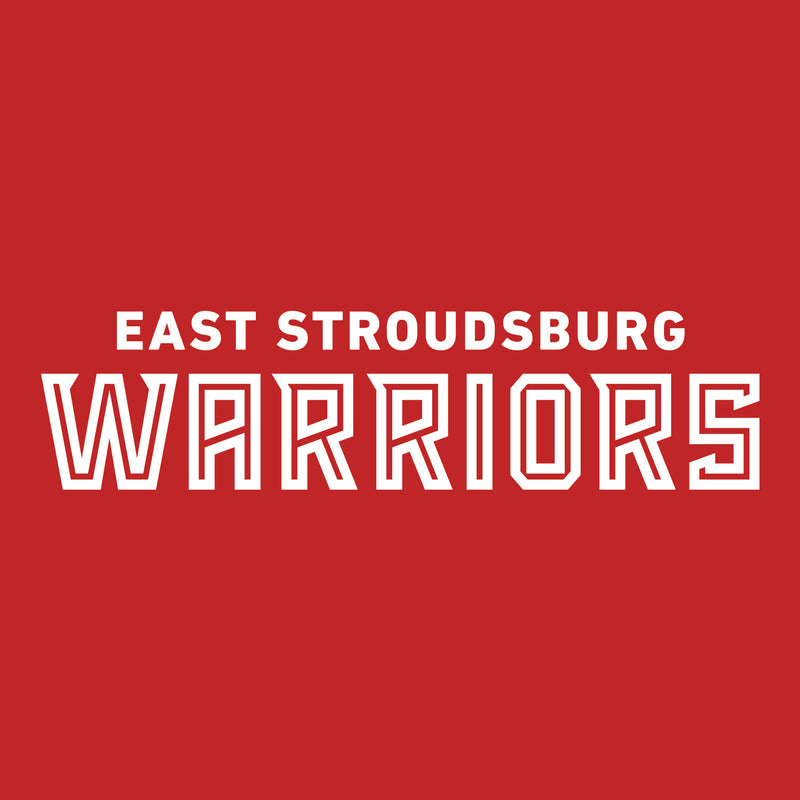 East Stroudsburg University Warriors Basic Block Short Sleeve T Shirt - Red
