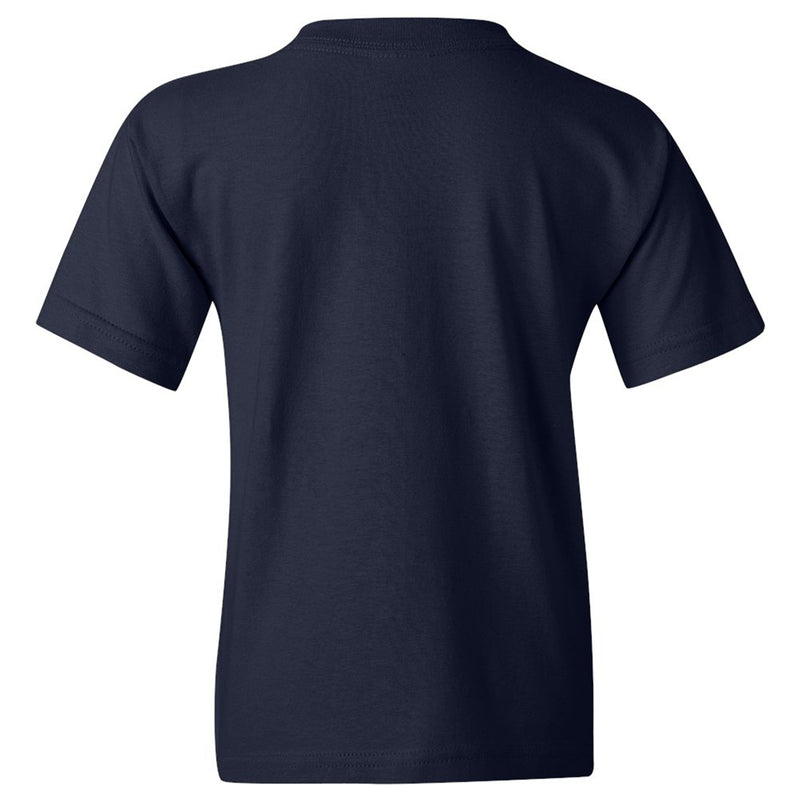 Upper Iowa University Peacocks Basic Block Heavy Cotton Youth Short Sleeve T Shirt - Navy