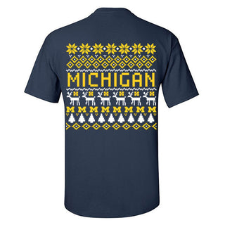 Michigan Holiday Sweater Tee - Navy