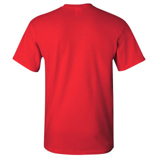 University of Houston Cougars Distressed Circle Logo Basic Cotton Short Sleeve T Shirt - Red