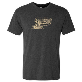 Purdue University Boilermakers Distress Logo Short Sleeve T Shirt - Vintage Black