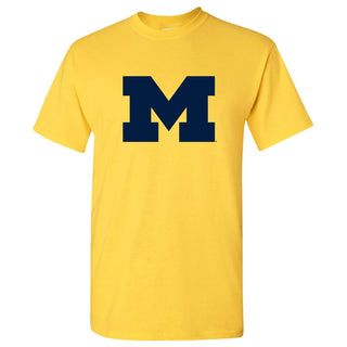 Primary Logo University of Michigan Basic Cotton Short Sleeve T Shirt - Maize