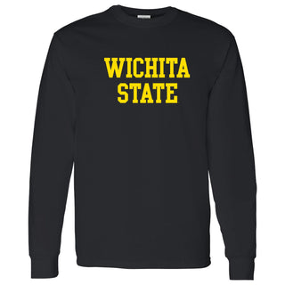 Wichita State University Shockers Basic Block Long Sleeve T-Shirt - Black