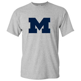 Primary Logo University of Michigan Basic Cotton Short Sleeve T Shirt - Sport Grey