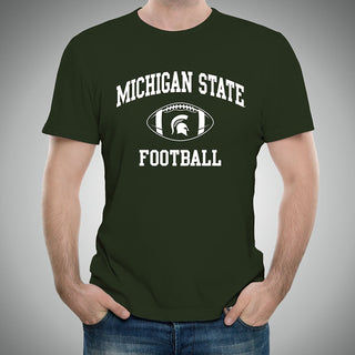 Michigan State University Spartans Classic Football Arch Short Sleeve T Shirt - Forest Green