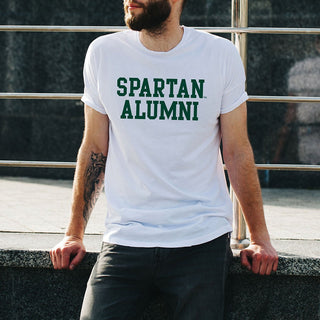 Michigan State University Spartans Basic Block Alumni Short Sleeve T Shirt - White