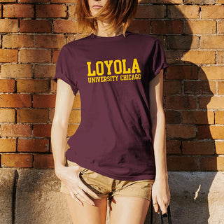 Loyola University Chicago Ramblers Basic Block Short Sleeve T-Shirt - Maroon
