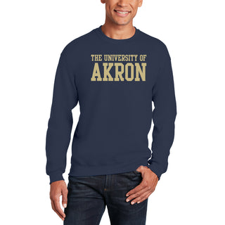 Akron Zips Basic Block Crewneck Sweatshirt - Navy