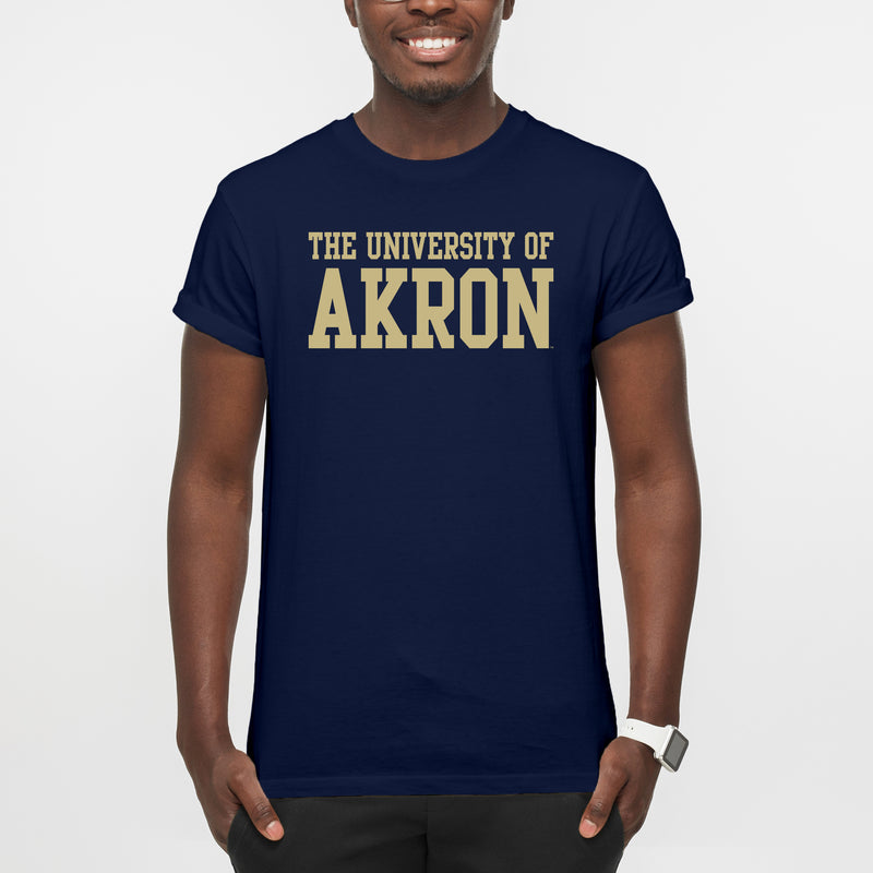 Akron Zips Basic Block T Shirt - Navy