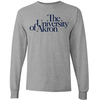 Akron Zips Institutional Logo Long Sleeve T Shirt - Sport Grey