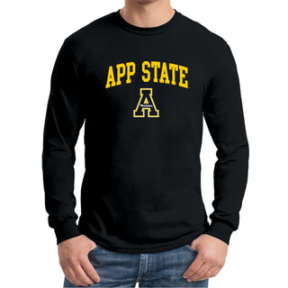 Appalachian State University Mountaineers Arch Logo Cotton Long Sleeve T-Shirt - Black