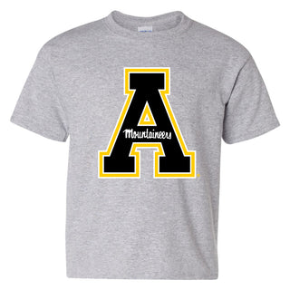 Appalachian State University Mountaineers Primary Logo Cotton Youth T-Shirt - Sport Grey