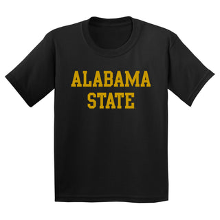 Alabama State University Hornets Basic Block Youth Short Sleeve T Shirt - Black