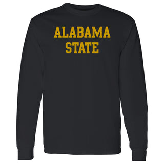 Alabama State University Hornets Basic Block Long Sleeve T Shirt - Black