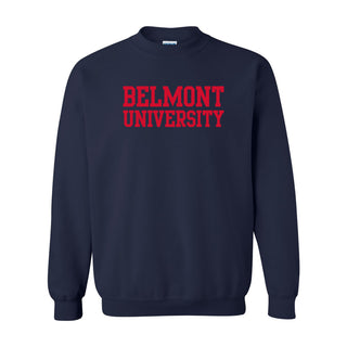 Belmont Bruins Basic Block Crewneck - Navy