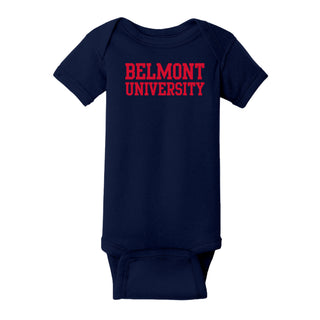 Belmont University Bruins Basic Block Rabbit Skins Infant Creeper - Navy