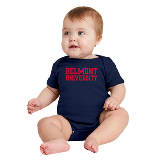 Belmont University Bruins Basic Block Rabbit Skins Infant Creeper - Navy