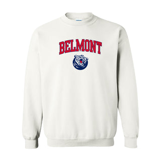 Belmont University Burins Arch Logo Heavy Blend Crewneck Sweatshirt - White