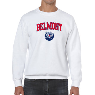 Belmont University Burins Arch Logo Heavy Blend Crewneck Sweatshirt - White