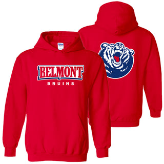 Belmont Front Back Print Hoodie - Red