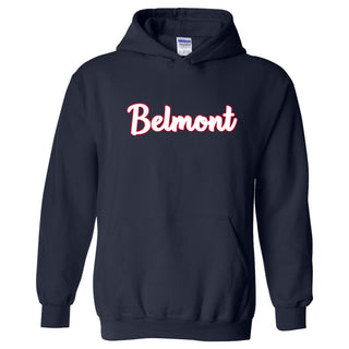 Belmont University Burins Basic Script Heavy Blend Hoodie - Navy