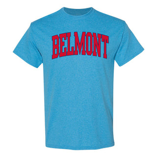 Belmont Bruins Mega Arch T-Shirt - Heather Sapphire