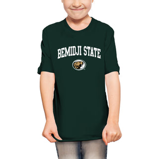 Bemidji State Beavers Arch Logo Youth T Shirt - Forest