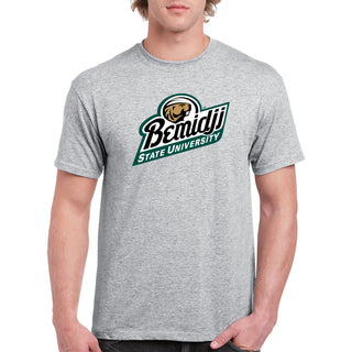 Bemidji State Beavers Primary Logo T Shirt - Sport Grey