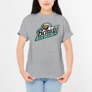 Bemidji State Beavers Primary Logo T Shirt - Sport Grey