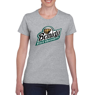 Bemidji State Beavers Primary Logo Women's T Shirt - Sport Grey