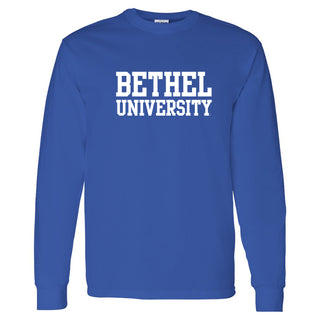 Bethel University Pilots Basic Block Long Sleeve T Shirt - Royal