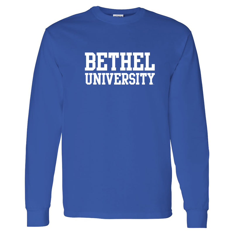 Bethel University Pilots Basic Block Long Sleeve T Shirt - Royal