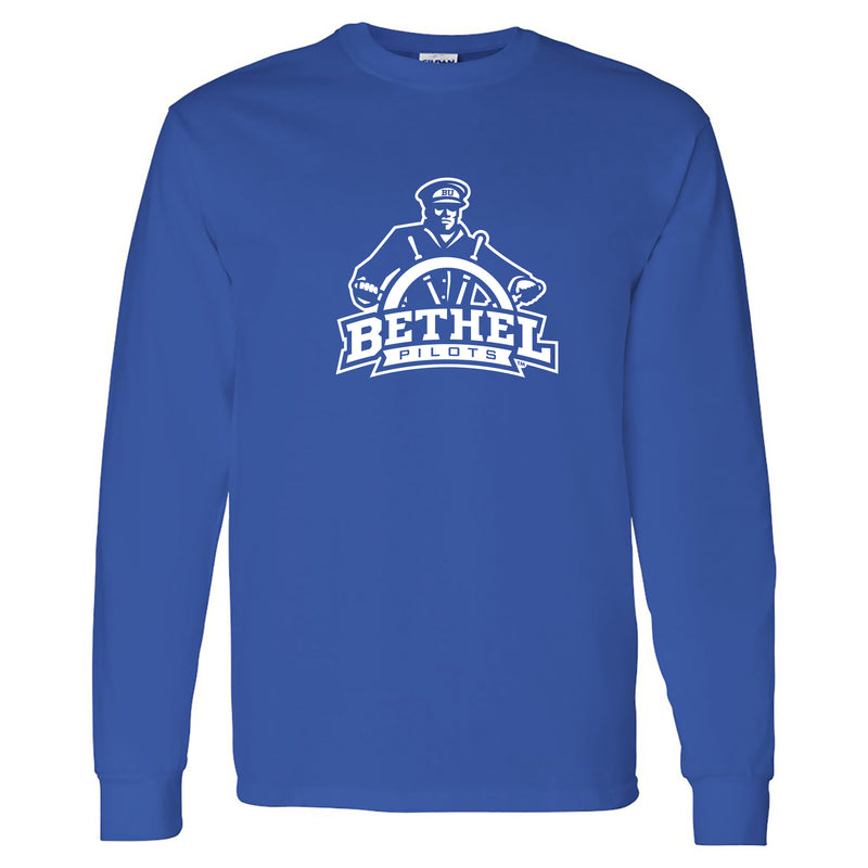 Bethel University Pilots Primary Logo Long Sleeve T Shirt - Royal