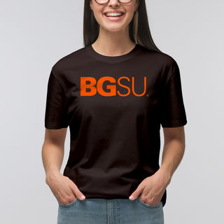 BGSU Bowling Green State University Falcons Institutional Logo T Shirt - Dark Chocolate